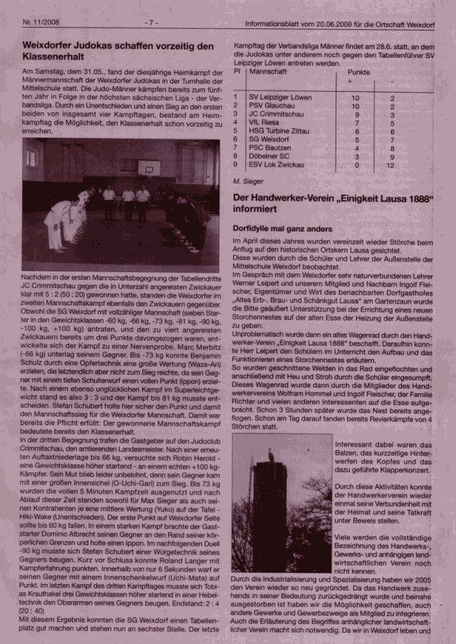Artikel aus dem Weixdorfer Dorfblatt vom 20.6.08
